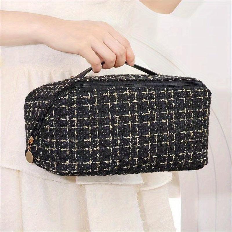 Plaid Travel Makeup Bag Cosmetic Organizer for Women