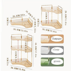 Corner Bathroom Counter Organizer Makeup Vanity Shelf Perfume Tray