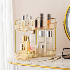 Corner Bathroom Counter Organizer Makeup Vanity Shelf Perfume Tray