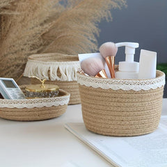 Nordic Cotton Rope Makeup Organizer with Tassel
