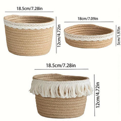 Nordic Cotton Rope Makeup Organizer with Tassel