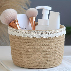 Nordic Cotton Rope Makeup Organizer with Tassel