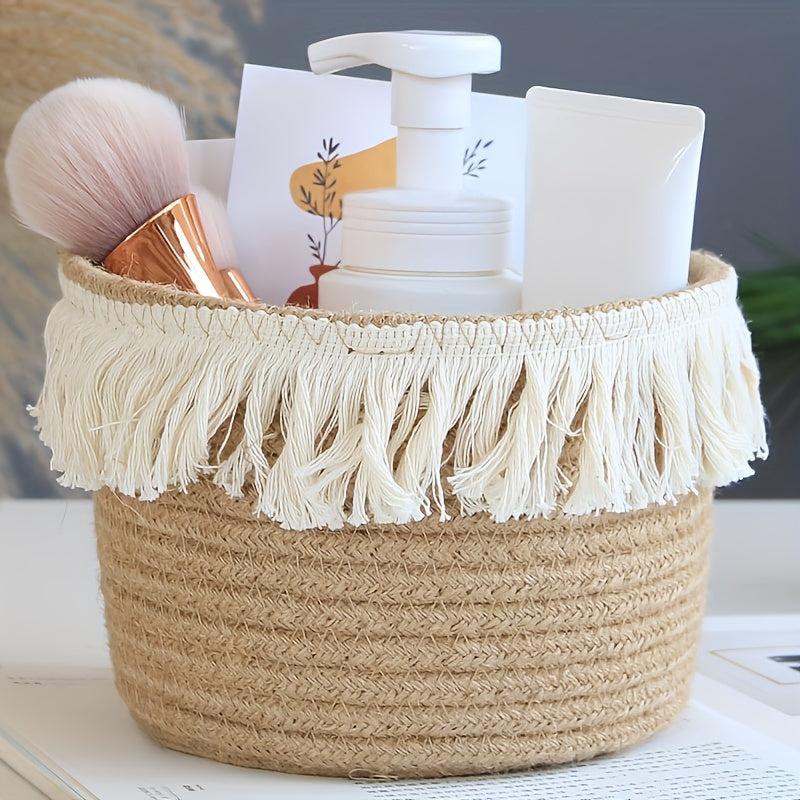 Nordic Cotton Rope Makeup Organizer with Tassel