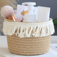 Nordic Cotton Rope Makeup Organizer with Tassel