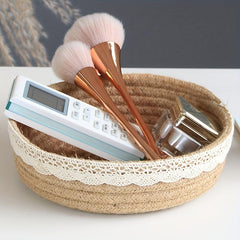 Nordic Cotton Rope Makeup Organizer with Tassel