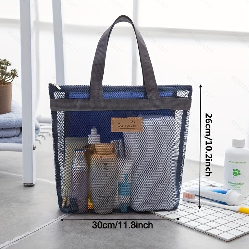 Quick Dry Mesh Shower Bag Portable Toiletry Tote for Gym and Travel
