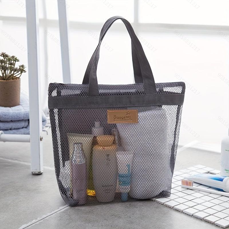 Quick Dry Mesh Shower Bag Portable Toiletry Tote for Gym and Travel
