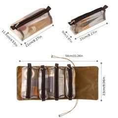 4 in 1 Makeup Bag Toiletry Bag Compact Kit Quick Roll Up Organizer