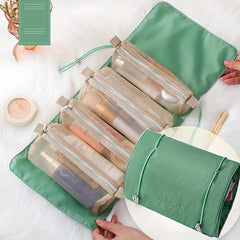4 in 1 Makeup Bag Toiletry Bag Compact Kit Quick Roll Up Organizer