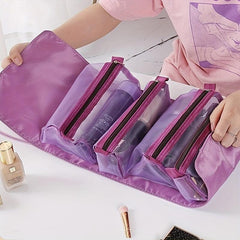 4 in 1 Makeup Bag Toiletry Bag Compact Kit Quick Roll Up Organizer