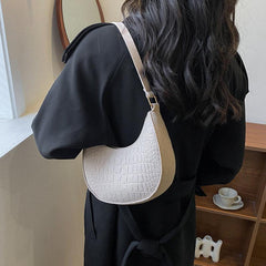 Crocodile Embossed Hobo Bag with Zipper Closure and Coin Purse