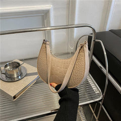 Crocodile Embossed Hobo Bag with Zipper Closure and Coin Purse
