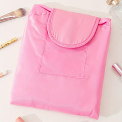 Large Capacity Drawstring Makeup Organizer Lay Flat Makeup Bag