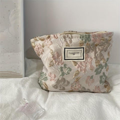 Floral Makeup Bag Zipper Cosmetic Organizer Travel Portable Pouch