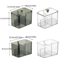 Clear Makeup Organizer Dustproof Storage Box for Cotton Swabs & Pads