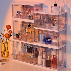 Stackable Perfume Display Case Stand with Ladder Shelf