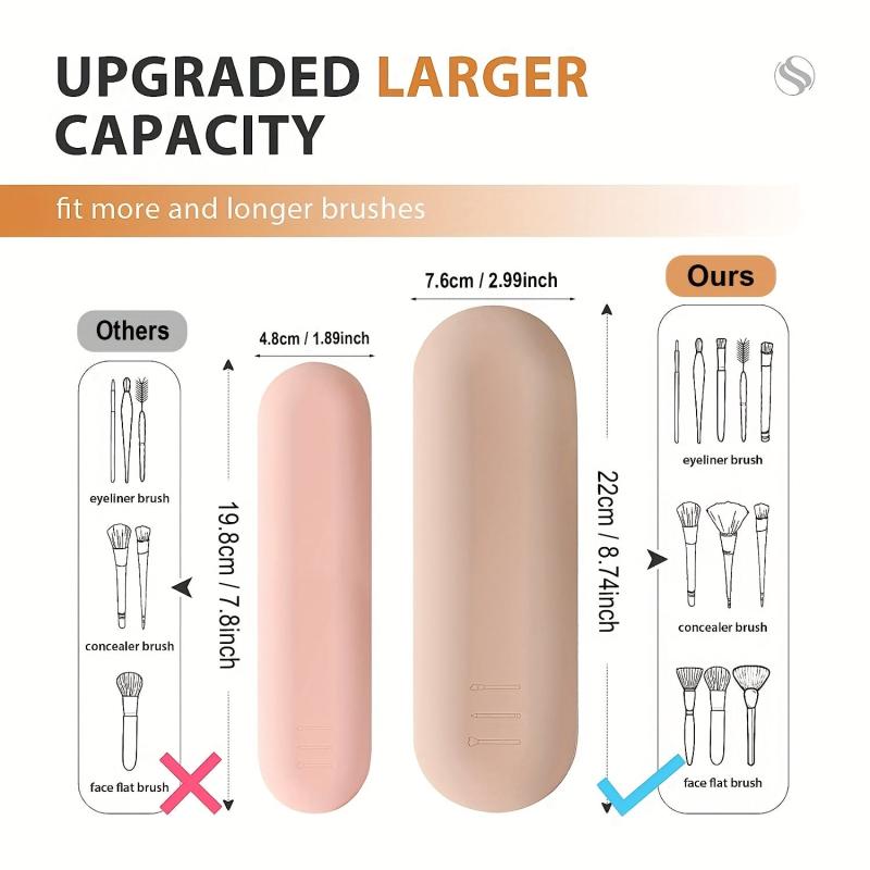 Travel Makeup Brush Holder with Zipper Closure