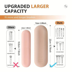 Travel Makeup Brush Holder with Zipper Closure