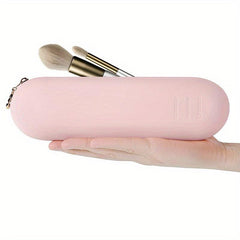 Travel Makeup Brush Holder with Zipper Closure