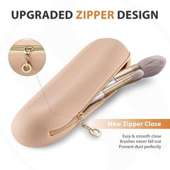 Travel Makeup Brush Holder with Zipper Closure