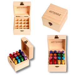 Wooden Essential Oil Box 16pcs 10ml Bottles Empty Roll On Bottle Holder