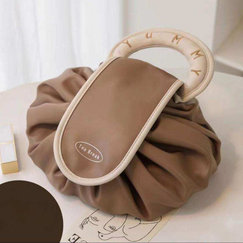 Waterproof Drawstring Cosmetic Bag With Handle Large Capacity Portable Storage