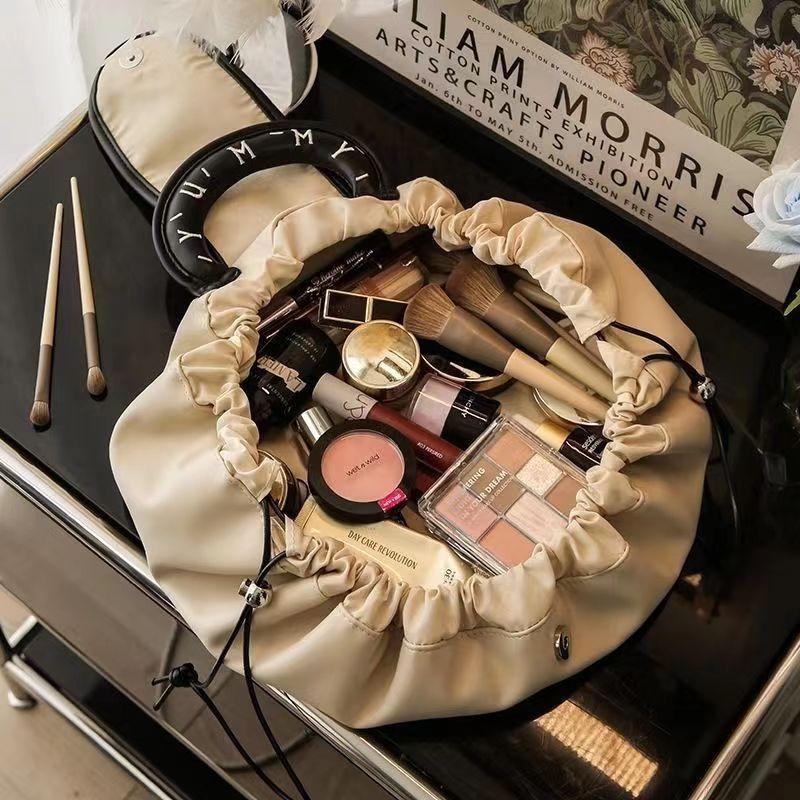 Waterproof Drawstring Cosmetic Bag With Handle Large Capacity Portable Storage