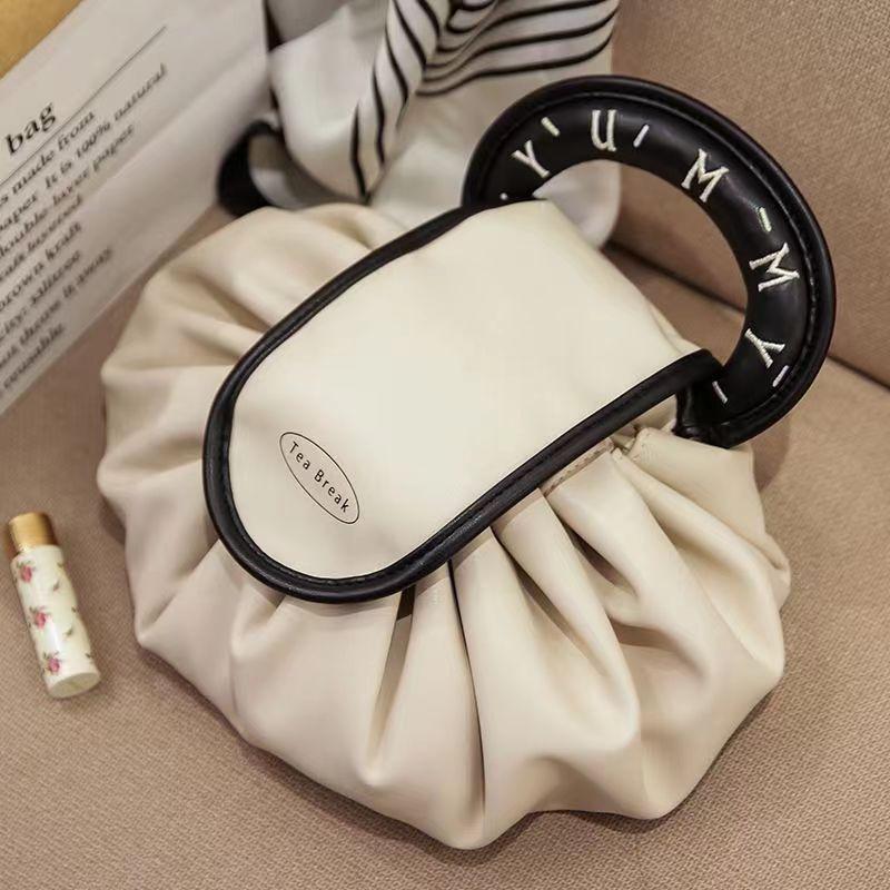 Waterproof Drawstring Cosmetic Bag With Handle Large Capacity Portable Storage