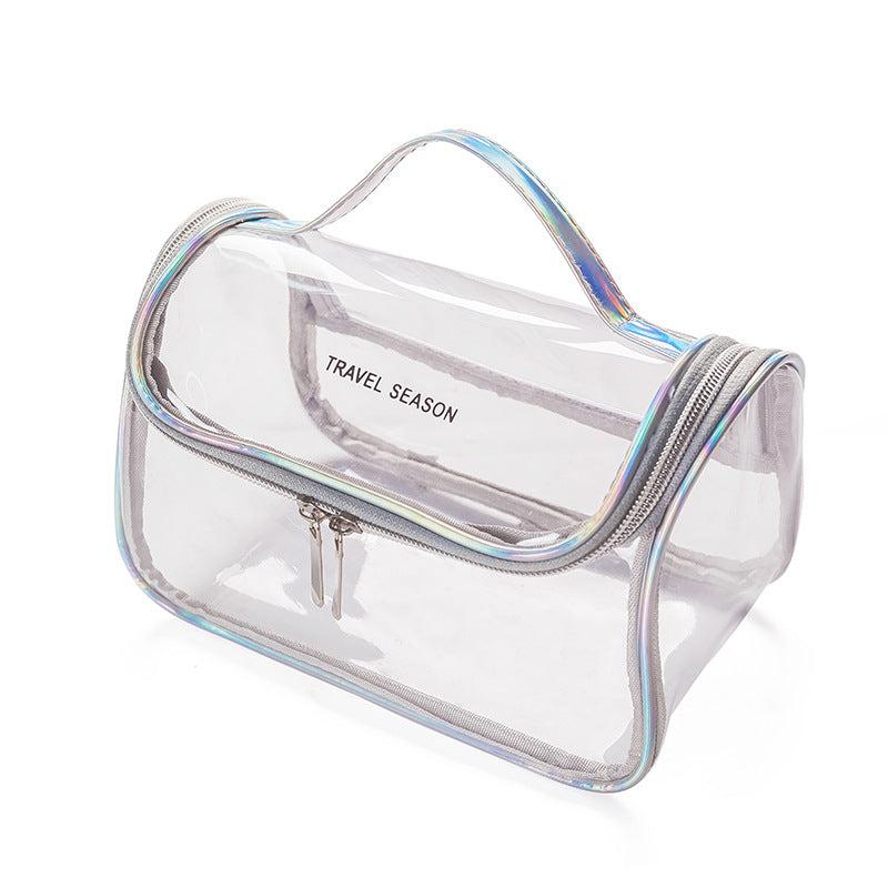 Clear Toiletry Bag Transparent Makeup Cosmetic Bag With Zipper & Handle