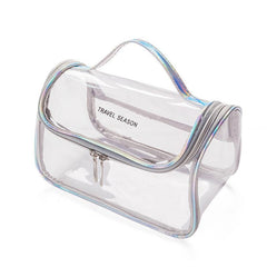 Clear Toiletry Bag Transparent Makeup Cosmetic Bag With Zipper & Handle