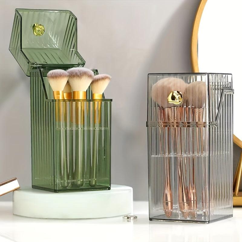 Clear Makeup Brush Storage Box Organizer Dust-proof with Lid