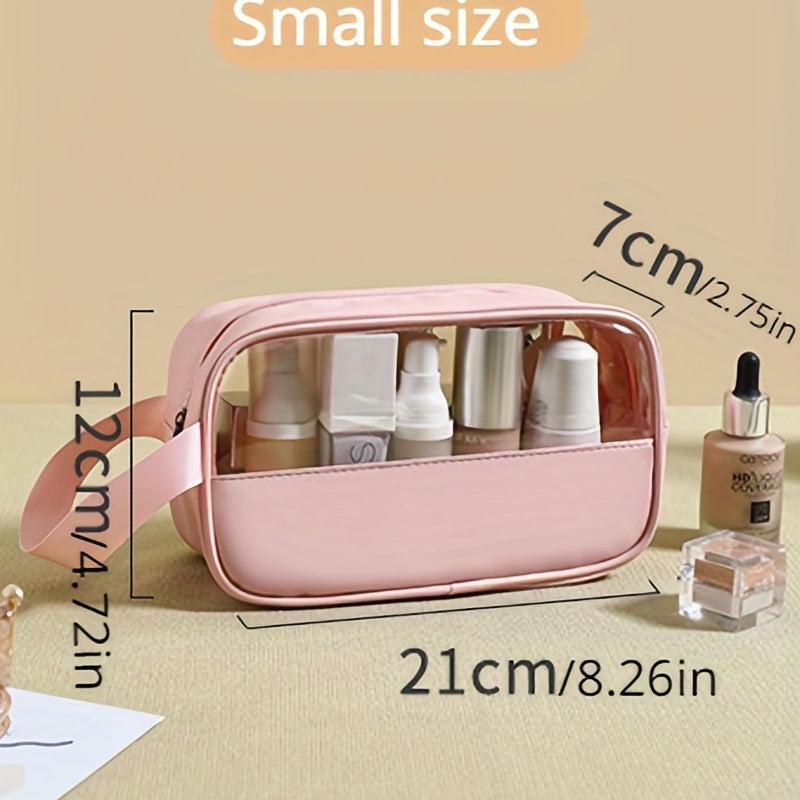 Waterproof Transparent Toiletry Bag Portable Zippered Tote Cosmetic Bag