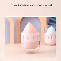 Makeup Sponge Storage Box Travel-Friendly Breathable Dustproof Transparent