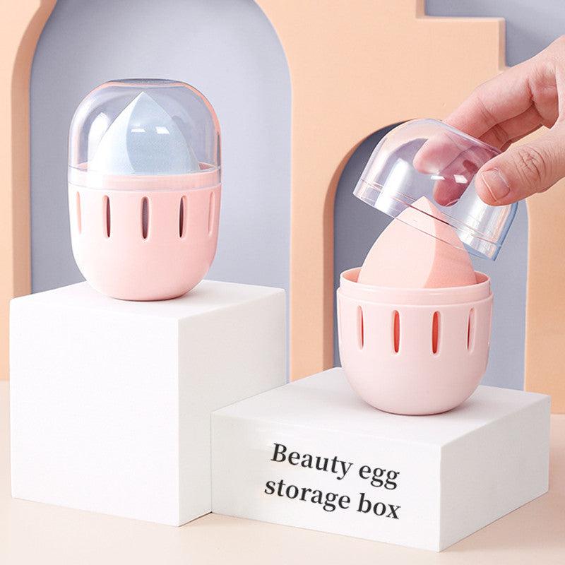 Makeup Sponge Storage Box Travel-Friendly Breathable Dustproof Transparent
