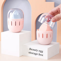 Makeup Sponge Storage Box Travel-Friendly Breathable Dustproof Transparent