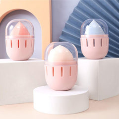 Makeup Sponge Storage Box Travel-Friendly Breathable Dustproof Transparent
