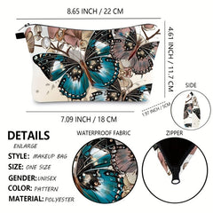 Butterfly Travel Makeup Bag Portable Cosmetic Pouch for Girls and Women