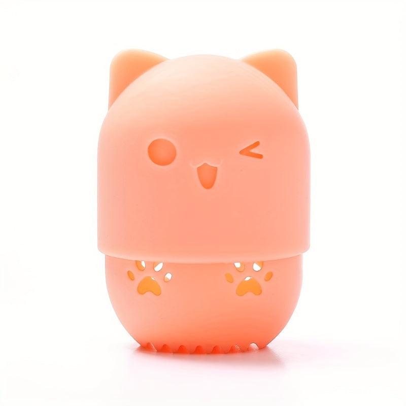Silicone Cat Makeup Sponge Holder Travel Case
