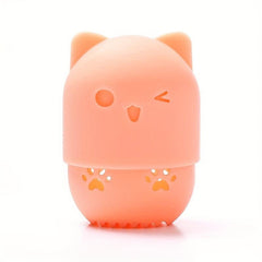 Silicone Cat Makeup Sponge Holder Travel Case