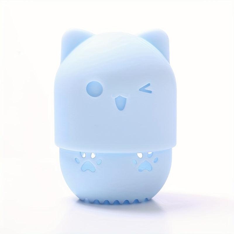 Silicone Cat Makeup Sponge Holder Travel Case