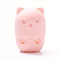 Silicone Cat Makeup Sponge Holder Travel Case