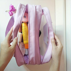 Purple Toiletry Bag Travel Bag With Handle Dry Wet Separation Makeup Cosmetic