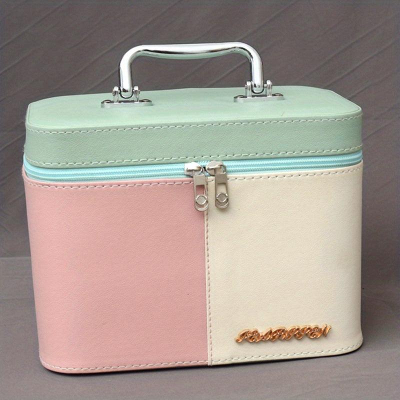 Square Makeup Bag with Mirror & Brush Holder