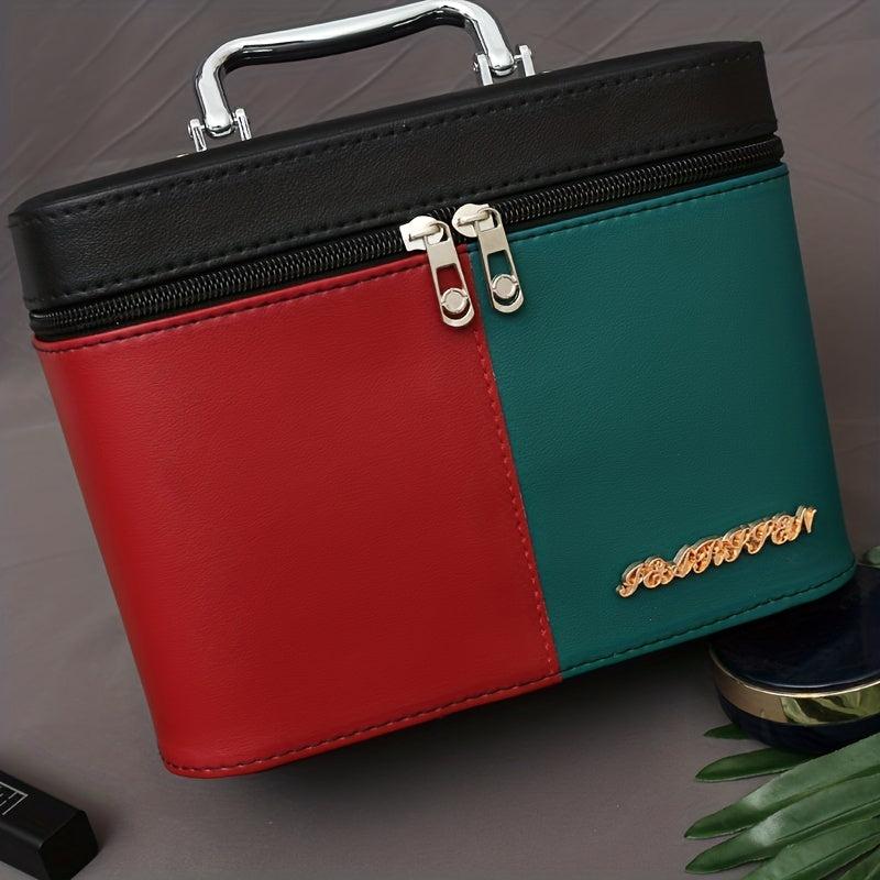 Square Makeup Bag with Mirror & Brush Holder