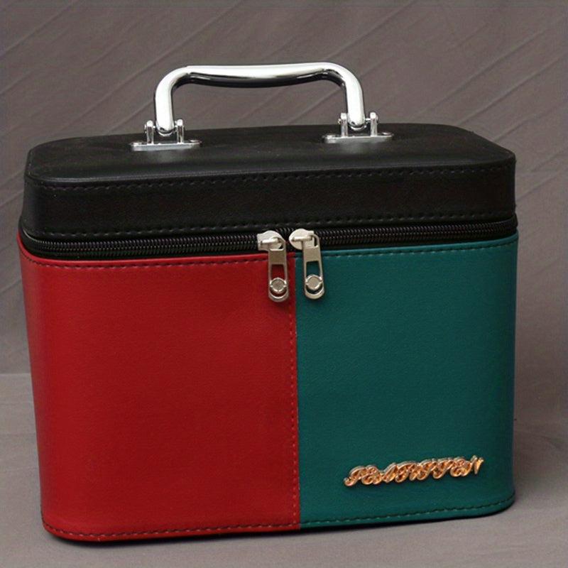 Square Makeup Bag with Mirror & Brush Holder