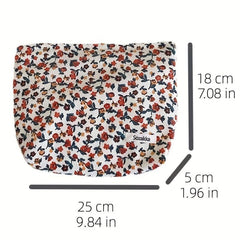 Floral Pattern Small Makeup Pouch Zipper Bag for Girls and Women