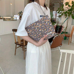Floral Pattern Small Makeup Pouch Zipper Bag for Girls and Women