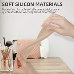 Silicone Makeup Brush Storage Bag Waterproof Magnetic Portable Cosmetic Bag