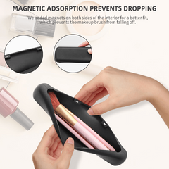 Silicone Makeup Brush Storage Bag Waterproof Magnetic Portable Cosmetic Bag