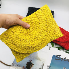 Summer Straw Tote Bag Lightweight Envelope Beach Travel Bag